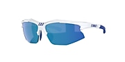Sunglasses Bliz Hybrid XL (74-14) with Smoke Blue lens and White/Blue Logo frame - Variant link