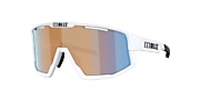 Sunglasses Bliz Fusion S (0-133) with Coral/Orange Mirror Blue lens and Matte White frame - Variant link