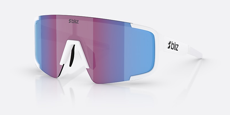 Sunglasses Bliz P003 L (0-136) with Rose/Violet Mirror Blue lens and Matte White frame Image 1 of 5 Sunglasses Bliz P003 L (0-136) with Rose/Violet Mirror Blue lens and Matte White frame Image 1 of 5