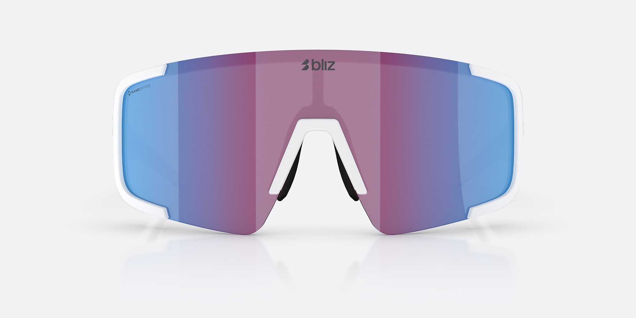 Sunglasses Bliz P003 L (0-136) with Rose/Violet Mirror Blue lens and Matte White frame Image 2 of 5 Sunglasses Bliz P003 L (0-136) with Rose/Violet Mirror Blue lens and Matte White frame Image 2 of 5