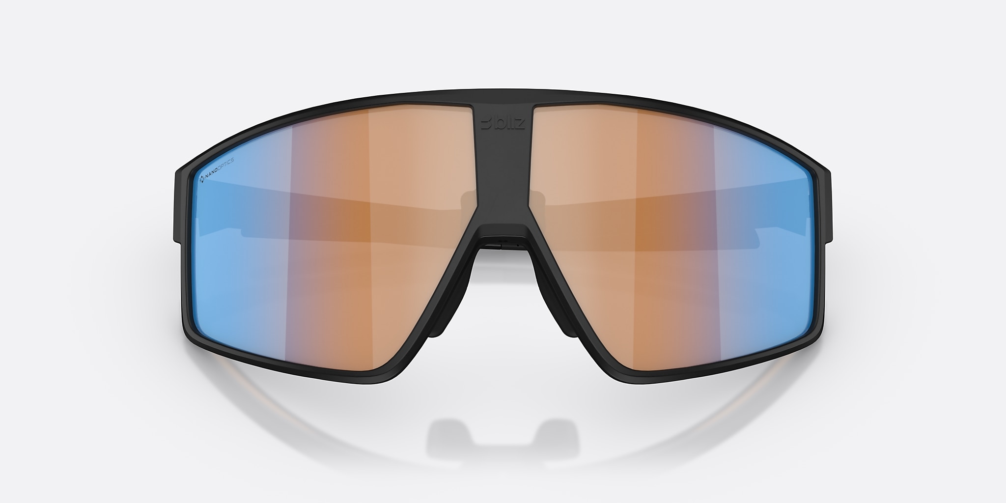Sunglasses Bliz P002 XL (72-09) with Coral/Orange Mirror Blue lens and Matte Black frame Image 5 of 5 Sunglasses Bliz P002 XL (72-09) with Coral/Orange Mirror Blue lens and Matte Black frame Image 5 of 5