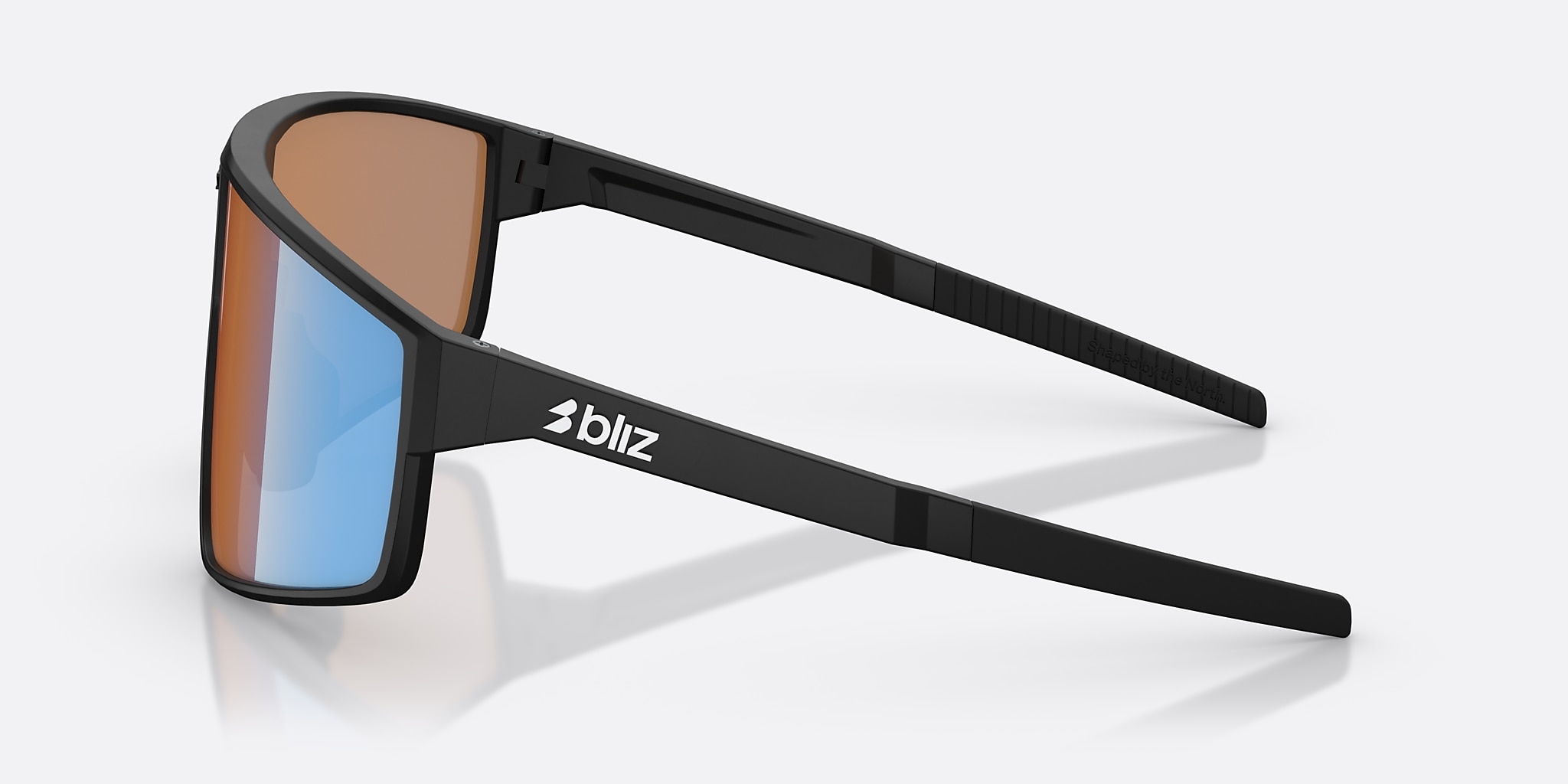 Sunglasses Bliz P002 XL (72-09) with Coral/Orange Mirror Blue lens and Matte Black frame Image 3 of 5 Sunglasses Bliz P002 XL (72-09) with Coral/Orange Mirror Blue lens and Matte Black frame Image 3 of 5