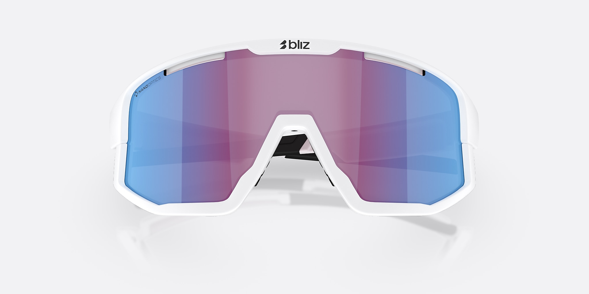 Sunglasses Bliz Fusion S (0-133) with Rose/Violet Mirror Blue lens and Matte White frame Image 5 of 7