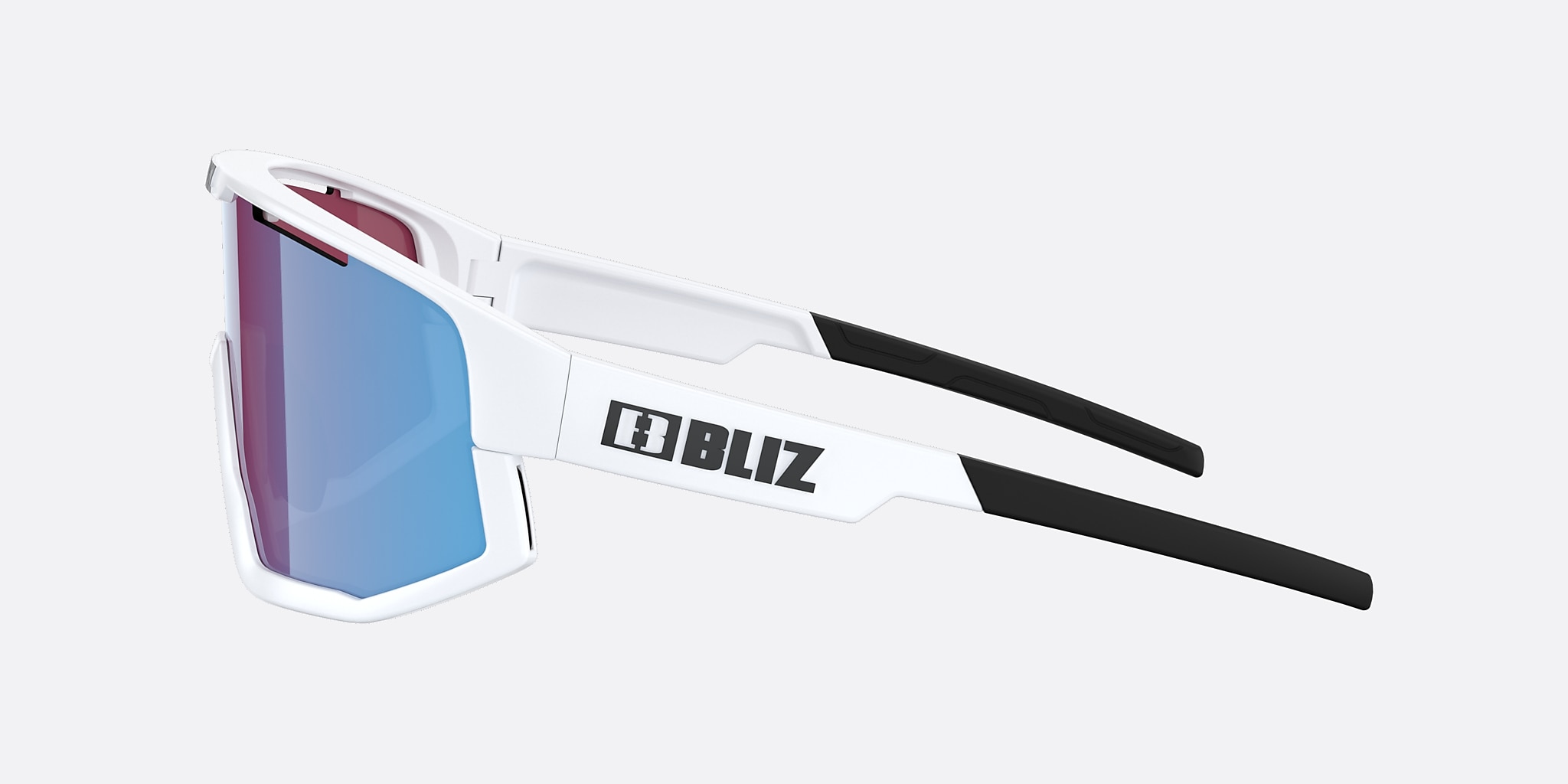 Sunglasses Bliz Fusion S (0-133) with Rose/Violet Mirror Blue lens and Matte White frame Image 3 of 5 Sunglasses Bliz Fusion S (0-133) with Rose/Violet Mirror Blue lens and Matte White frame Image 3 of 5