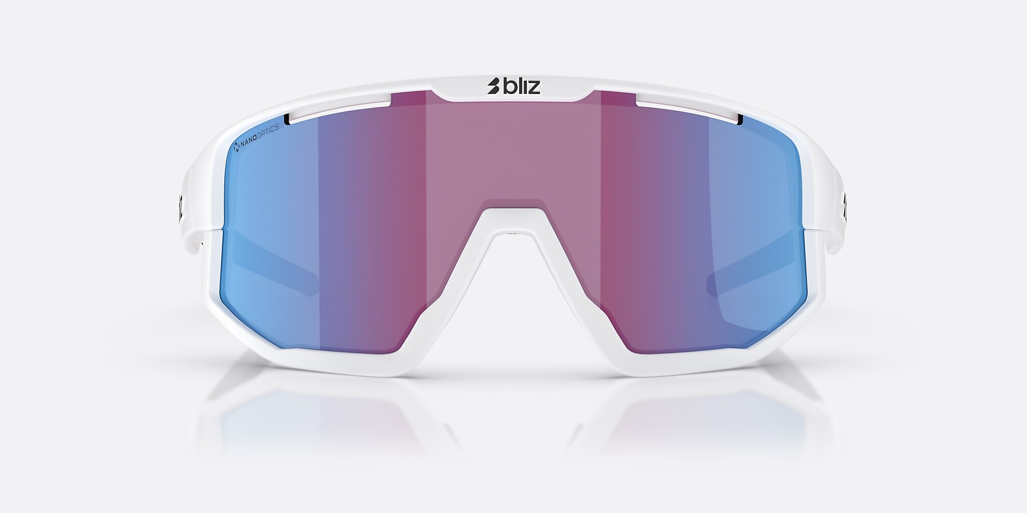 Sunglasses Bliz Fusion S (0-133) with Rose/Violet Mirror Blue lens and Matte White frame Image 2 of 7