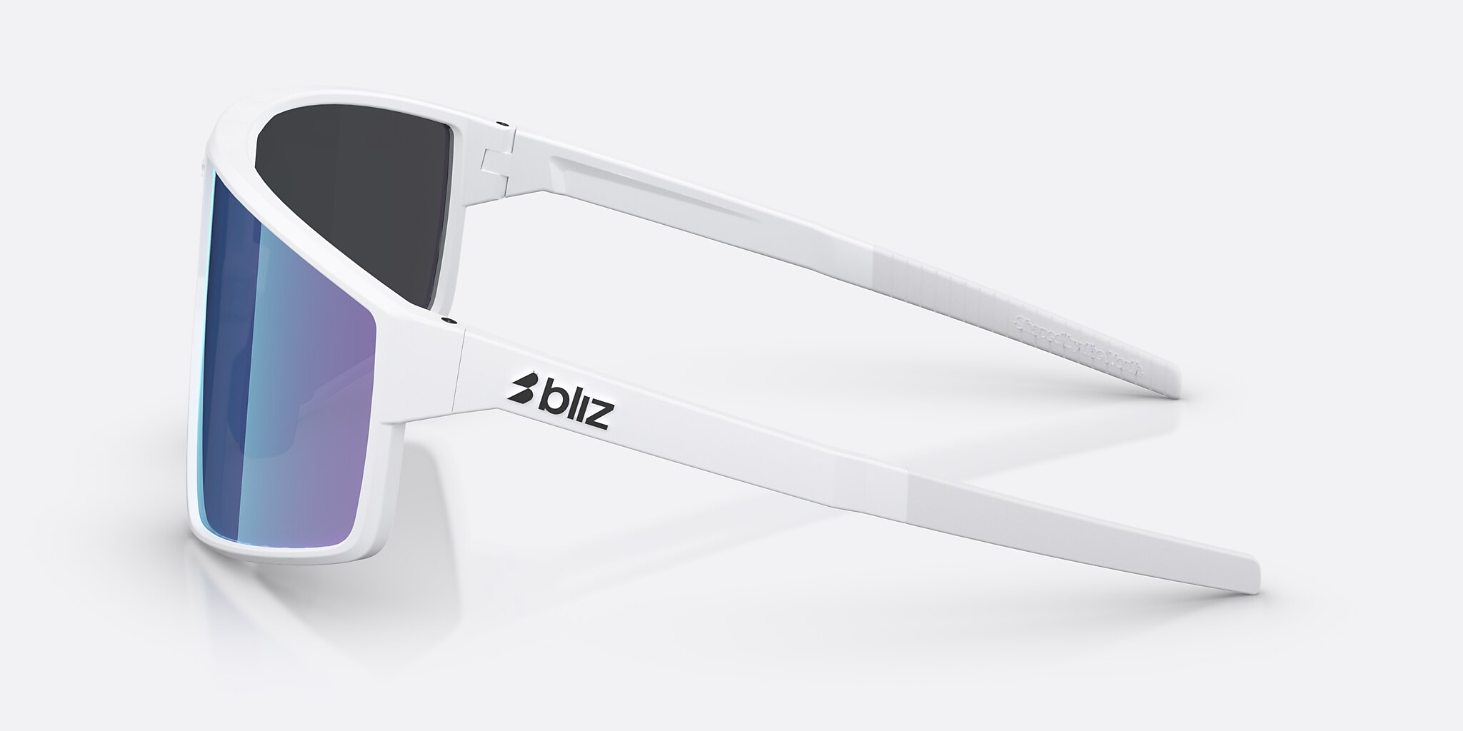 Sunglasses Bliz P002 L (69-09) with Smoke/Blue Multicolor lens and Matte White frame Image 3 of 6