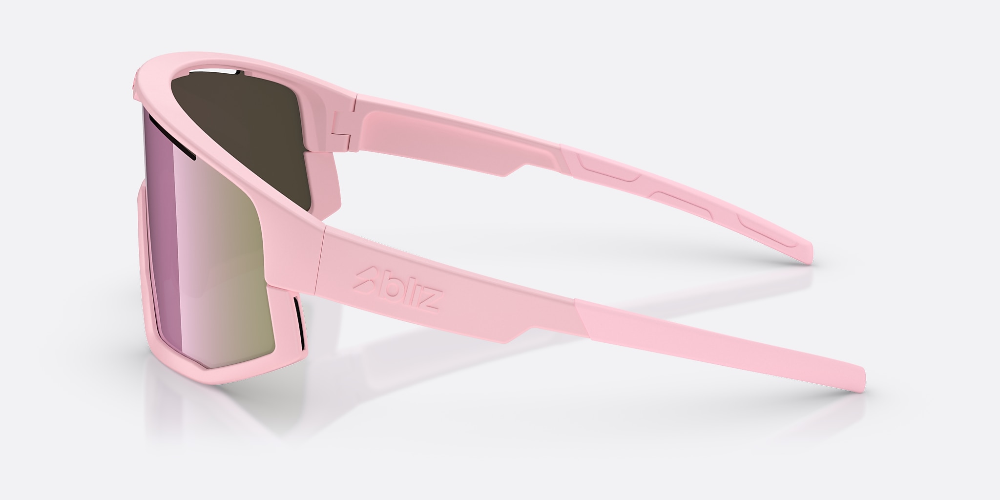 Sunglasses Bliz Fusion Small XXS (0-125) with Brown/Rose Multicolor lens and Matte Powder Pink frame Image 3 of 5 Sunglasses Bliz Fusion Small XXS (0-125) with Brown/Rose Multicolor lens and Matte Powder Pink frame Image 3 of 5