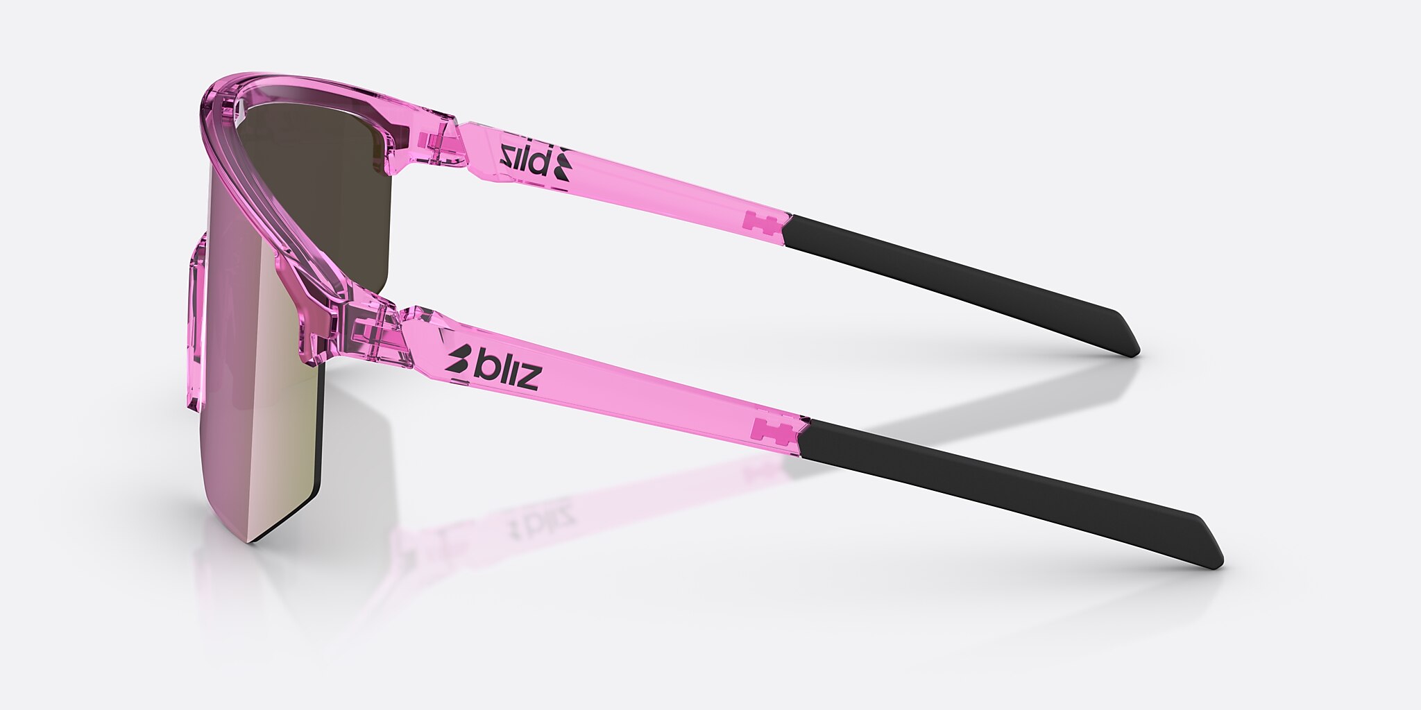 Sunglasses Bliz Hero Small L (0-129) with Brown/Rose Multicolor lens and Transparent Pink frame Image 3 of 6