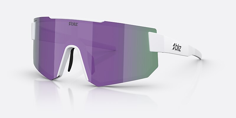 Sunglasses Bliz P005 XL (0-135) with Smoke/Purple Mirror lens and Matte White frame Image 1 of 6