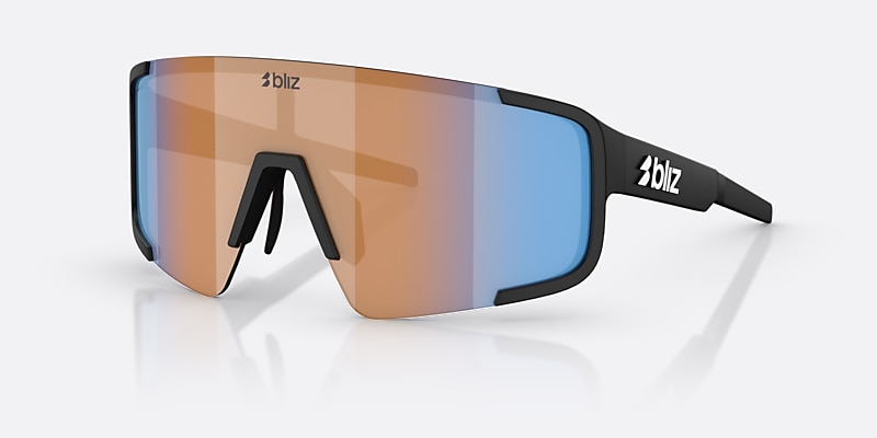 Sunglasses Bliz P003 L (0-136) with Coral/Orange Mirror Blue lens and Matte Black frame Image 1 of 5 Sunglasses Bliz P003 L (0-136) with Coral/Orange Mirror Blue lens and Matte Black frame Image 1 of 5
