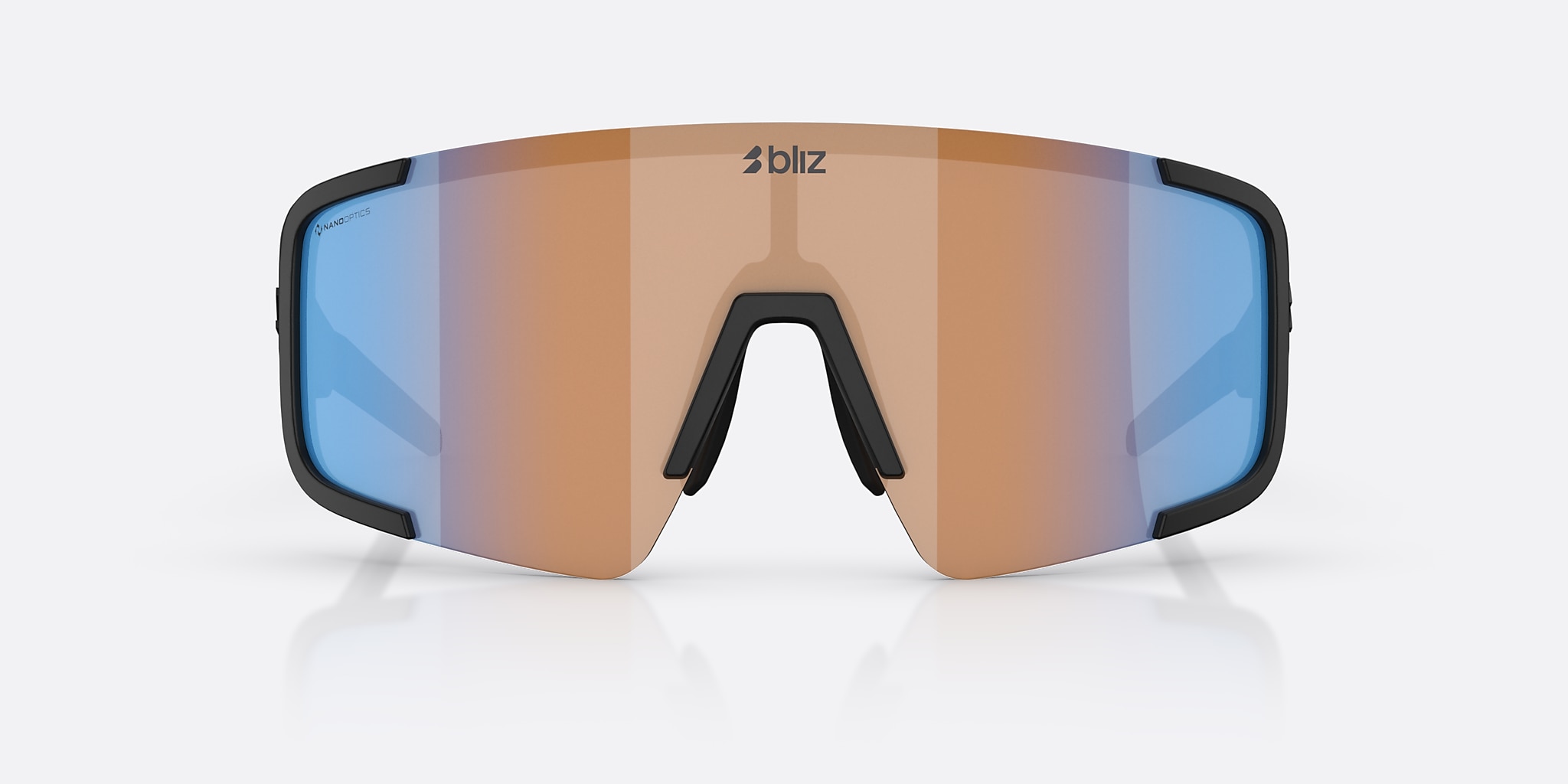 Sunglasses Bliz P003 L (0-136) with Coral/Orange Mirror Blue lens and Matte Black frame Image 2 of 5 Sunglasses Bliz P003 L (0-136) with Coral/Orange Mirror Blue lens and Matte Black frame Image 2 of 5