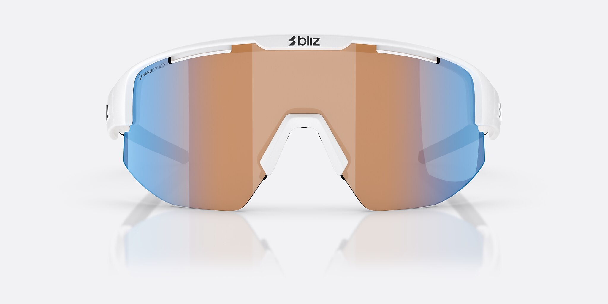 Sunglasses Bliz Matrix S (0-133) with Coral/Orange Mirror Blue lens and Matte White frame Image 2 of 6