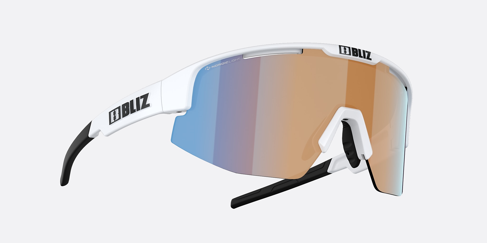 Sunglasses Bliz Matrix S (0-133) with Coral/Orange Mirror Blue lens and Matte White frame Image 5 of 5 Sunglasses Bliz Matrix S (0-133) with Coral/Orange Mirror Blue lens and Matte White frame Image 5 of 5