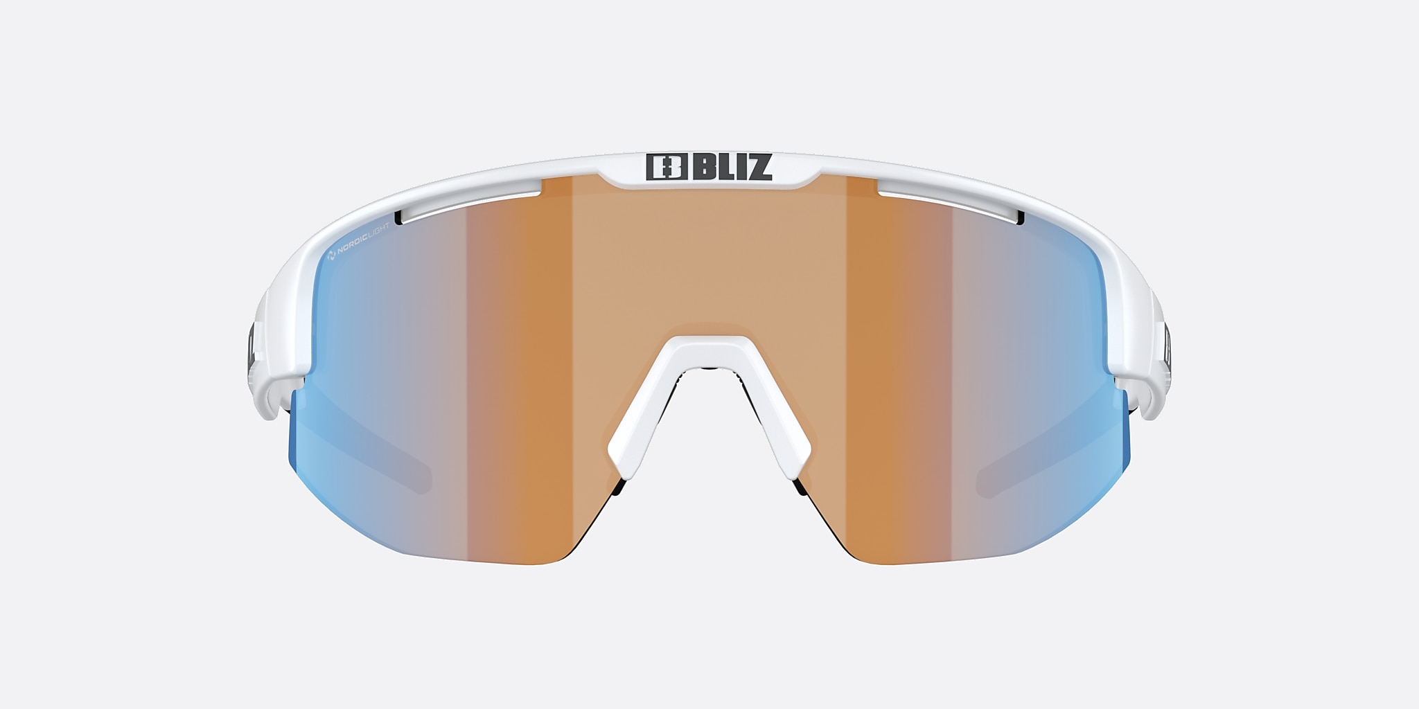 Sunglasses Bliz Matrix S (0-133) with Coral/Orange Mirror Blue lens and Matte White frame Image 2 of 5 Sunglasses Bliz Matrix S (0-133) with Coral/Orange Mirror Blue lens and Matte White frame Image 2 of 5