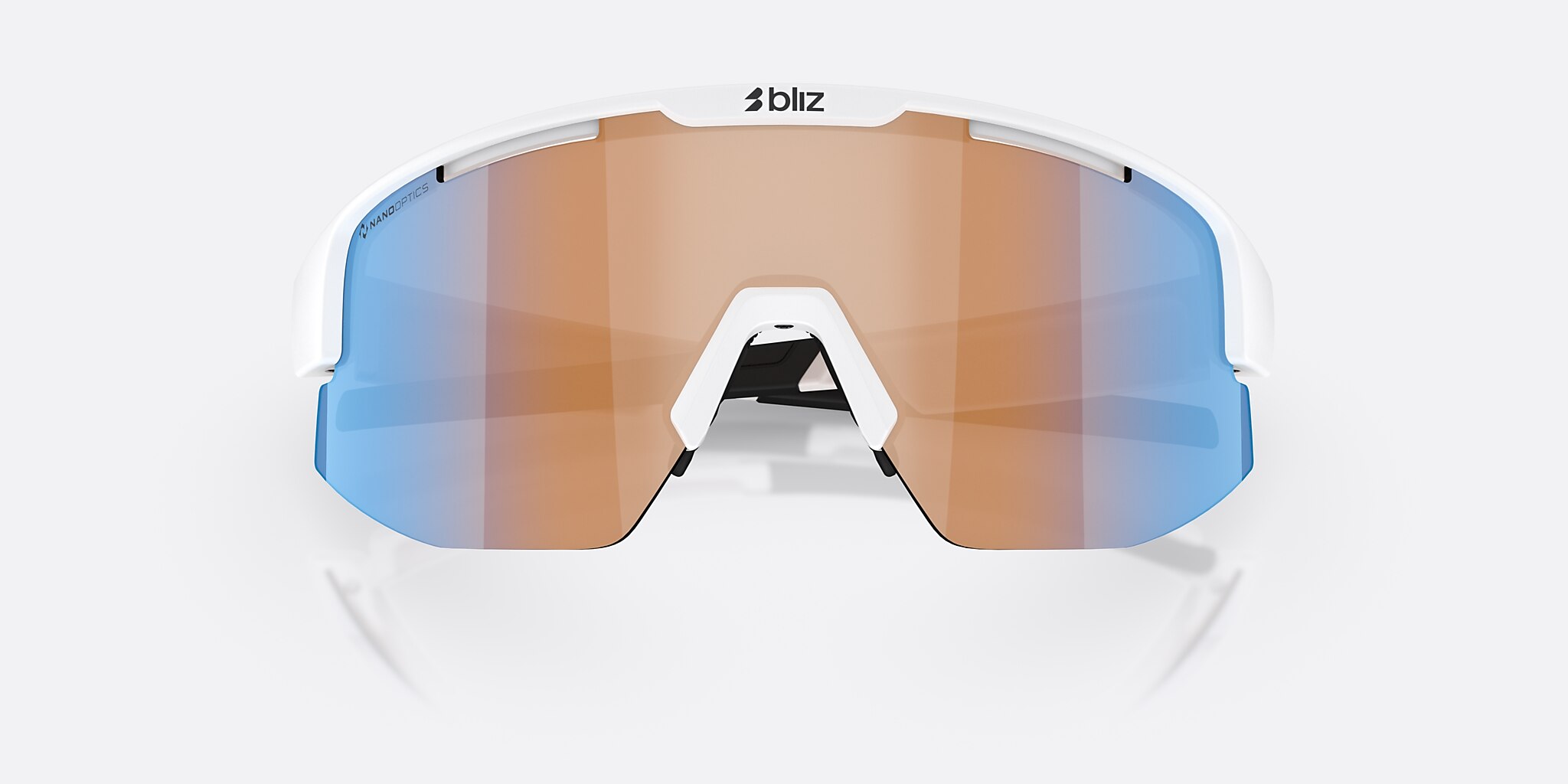 Sunglasses Bliz Matrix S (0-133) with Coral/Orange Mirror Blue lens and Matte White frame Image 5 of 6