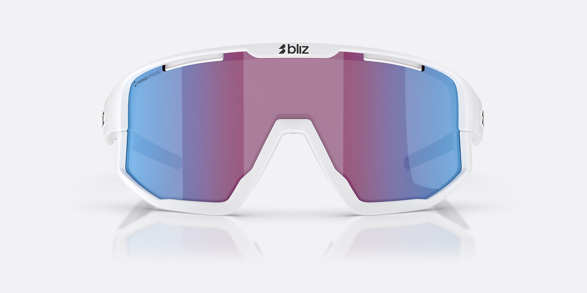 Sunglasses Bliz Fusion Small XXS (0-125) with Rose/Violet Mirror Blue lens and Matte White frame Image 2 of 6