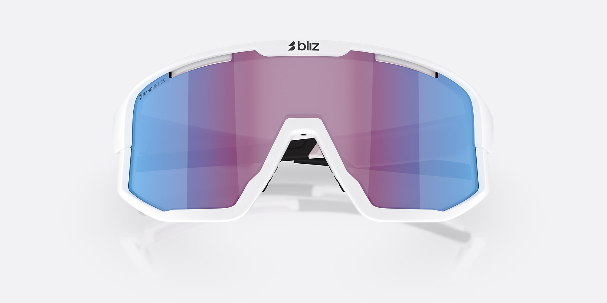 Sunglasses Bliz Fusion Small XXS (0-125) with Rose/Violet Mirror Blue lens and Matte White frame Image 5 of 6