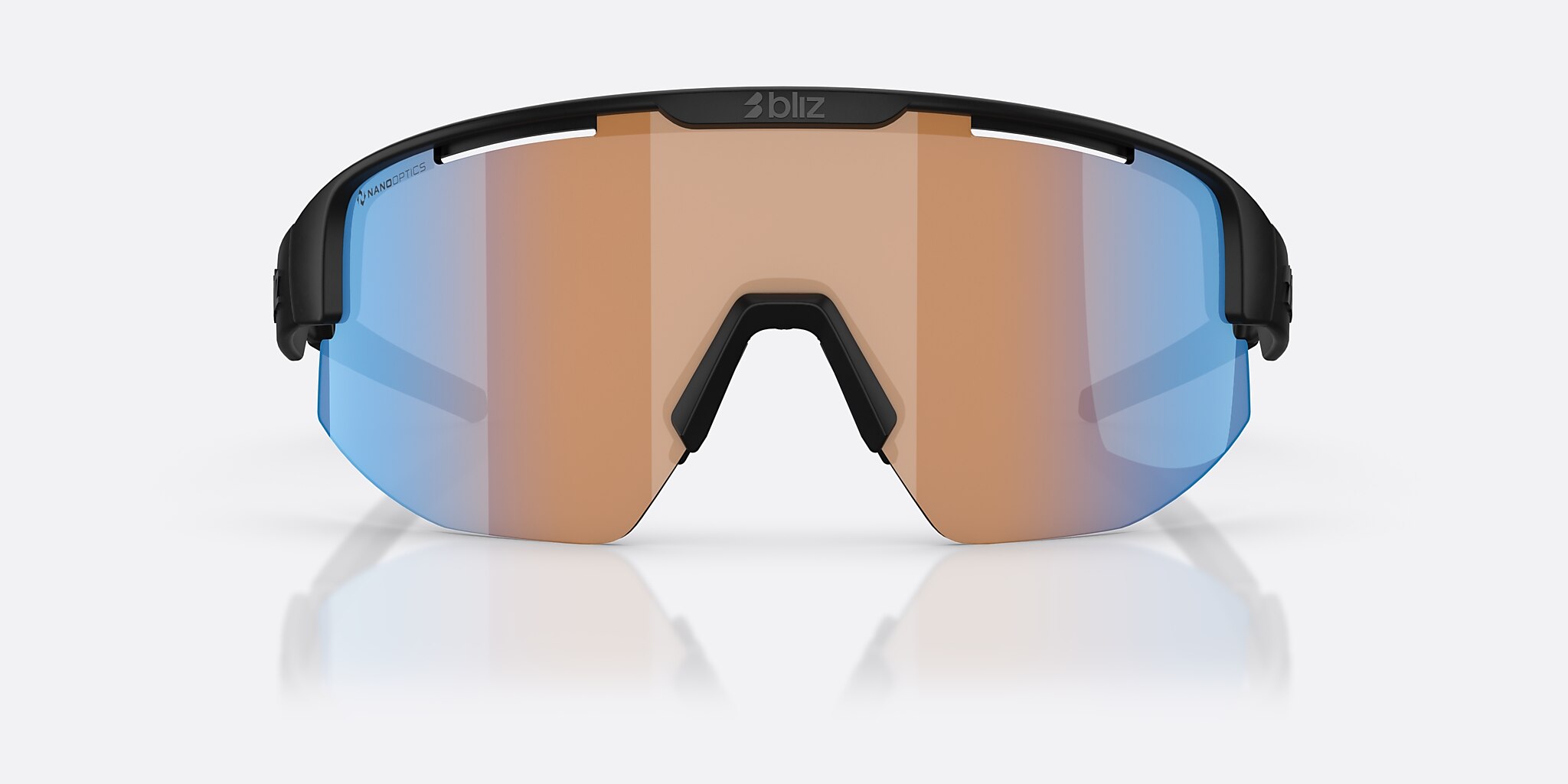 Sunglasses Bliz Matrix S (0-133) with Coral Orange Blue lens and Black frame Image 2 of 6