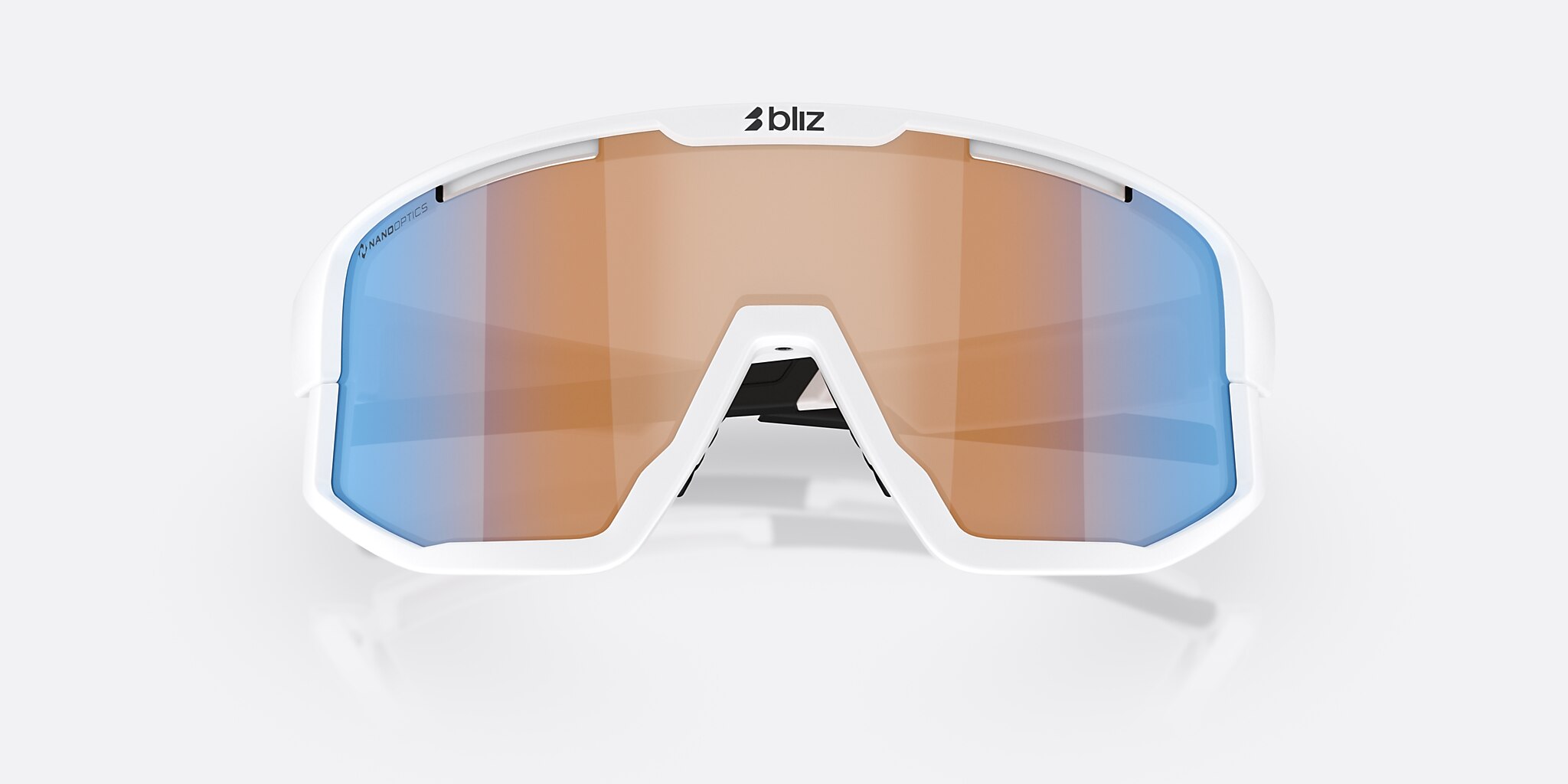Sunglasses Bliz Fusion Small XXS (0-125) with Coral/Orange Mirror Blue lens and Matte White frame Image 5 of 6
