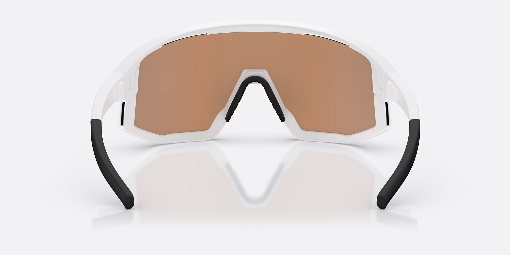 Sunglasses Bliz Fusion Small XXS (0-125) with Coral/Orange Mirror Blue lens and Matte White frame Image 4 of 6