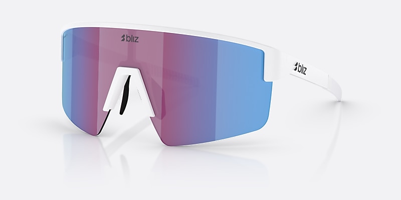 Sunglasses Bliz P004 L (0-137) with Rose/Violet Mirror Blue lens and Matte White frame Image 1 of 5 Sunglasses Bliz P004 L (0-137) with Rose/Violet Mirror Blue lens and Matte White frame Image 1 of 5