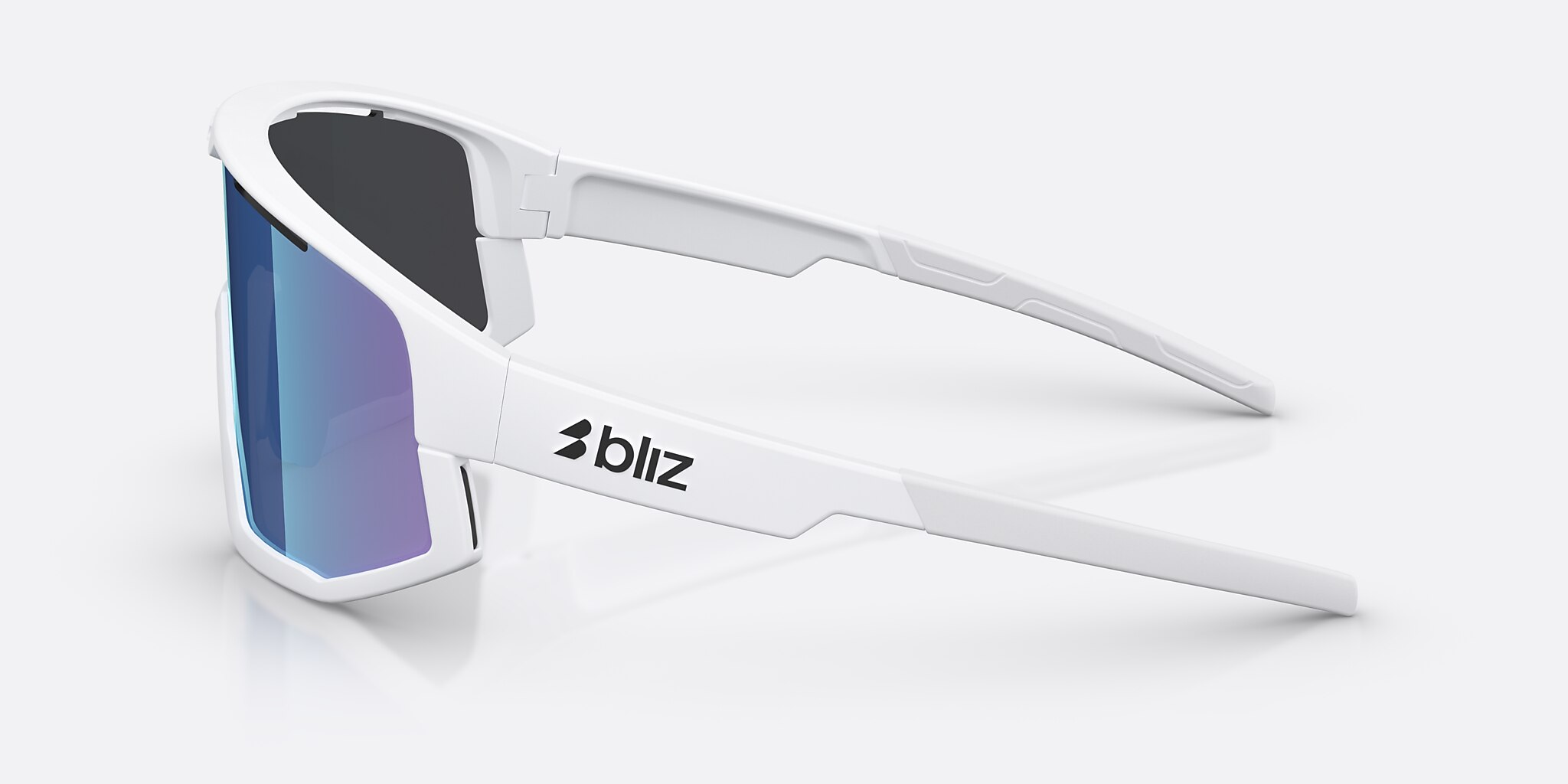 Sunglasses Bliz Fusion S (0-133) with Smoke/Blue Multicolor lens and Matte White frame Image 3 of 7
