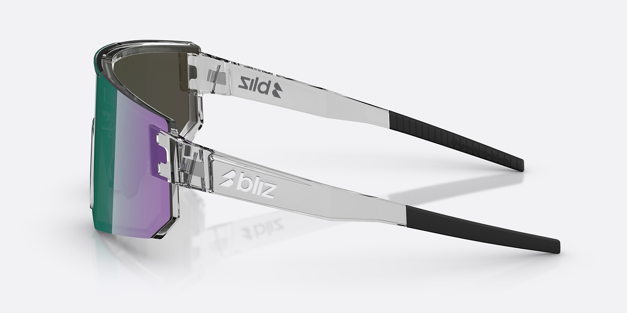 Sunglasses Bliz P005 XXL (0-139) with Green/Green Multicolor lens and Crystal Black frame Image 3 of 6