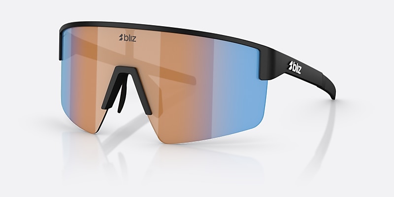 Sunglasses Bliz P004 M (0-133) with Coral/Orange Mirror Blue lens and Matte Black frame Image 1 of 5 Sunglasses Bliz P004 M (0-133) with Coral/Orange Mirror Blue lens and Matte Black frame Image 1 of 5