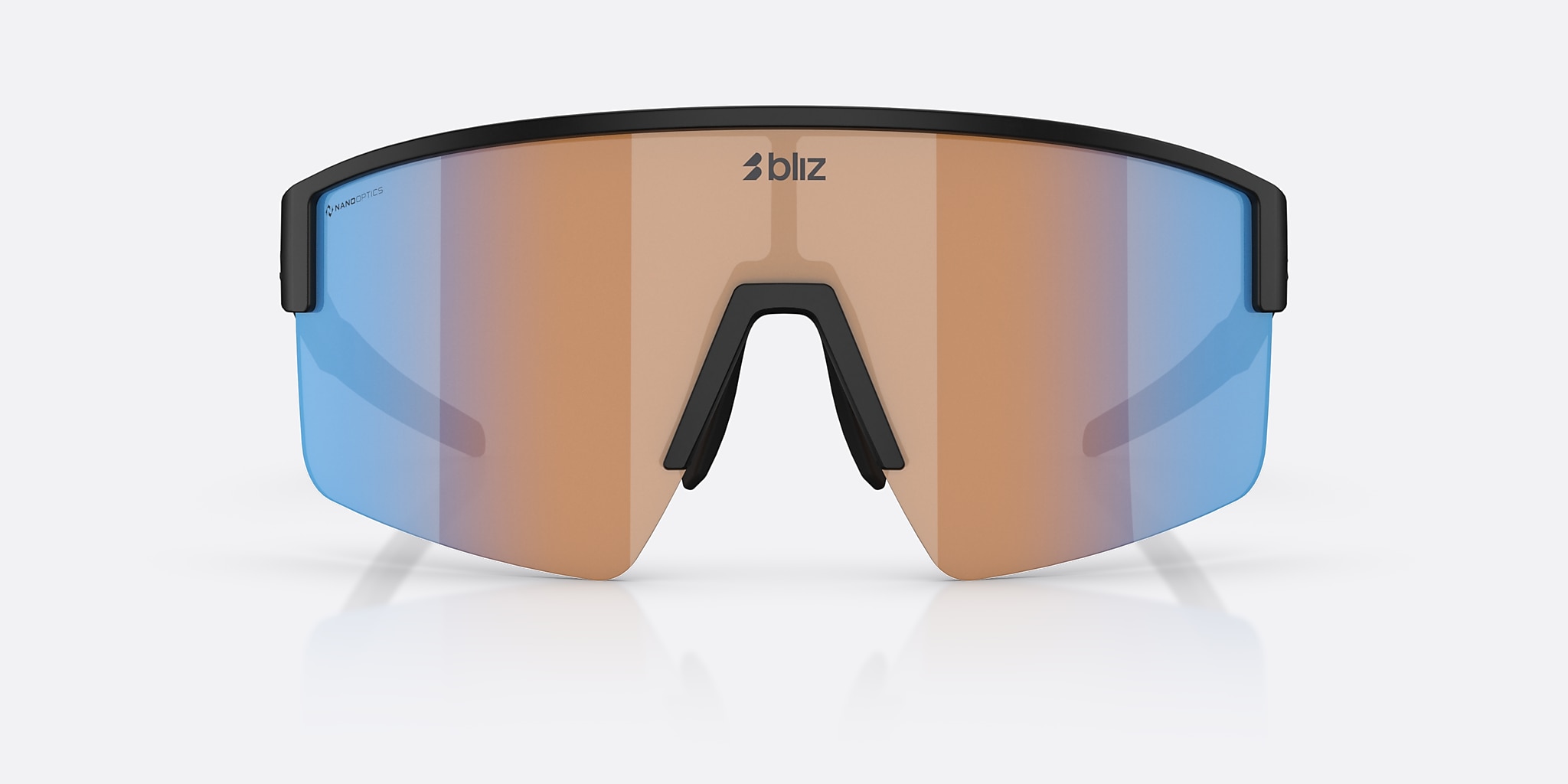 Sunglasses Bliz P004 M (0-133) with Coral/Orange Mirror Blue lens and Matte Black frame Image 2 of 5 Sunglasses Bliz P004 M (0-133) with Coral/Orange Mirror Blue lens and Matte Black frame Image 2 of 5