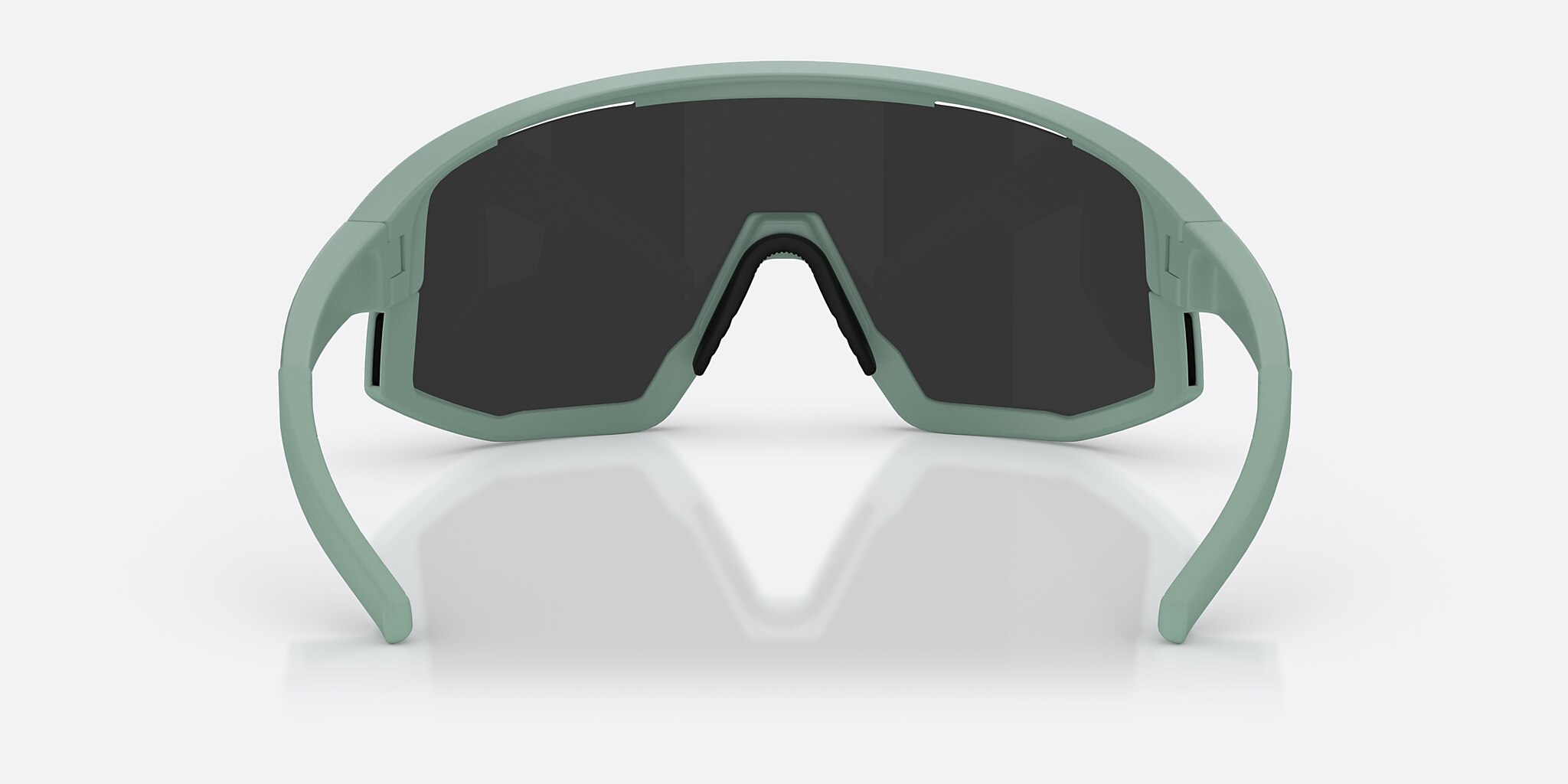 Sunglasses Bliz Fusion S (0-133) with Smoke Mirror Silver lens and Matte Green frame Image 4 of 7