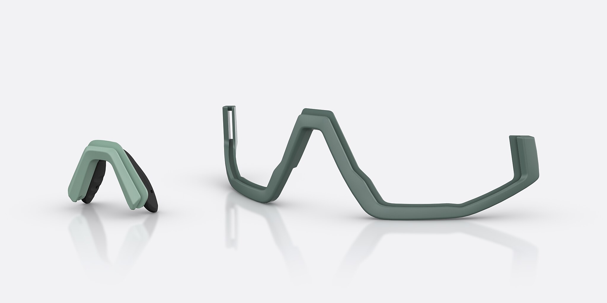 Sunglasses Bliz Fusion S (0-133) with Smoke Mirror Silver lens and Matte Green frame Image 6 of 7