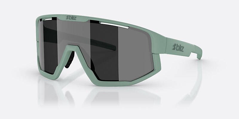 Sunglasses Bliz Fusion S (0-133) with Smoke Mirror Silver lens and Matte Green frame Image 1 of 7