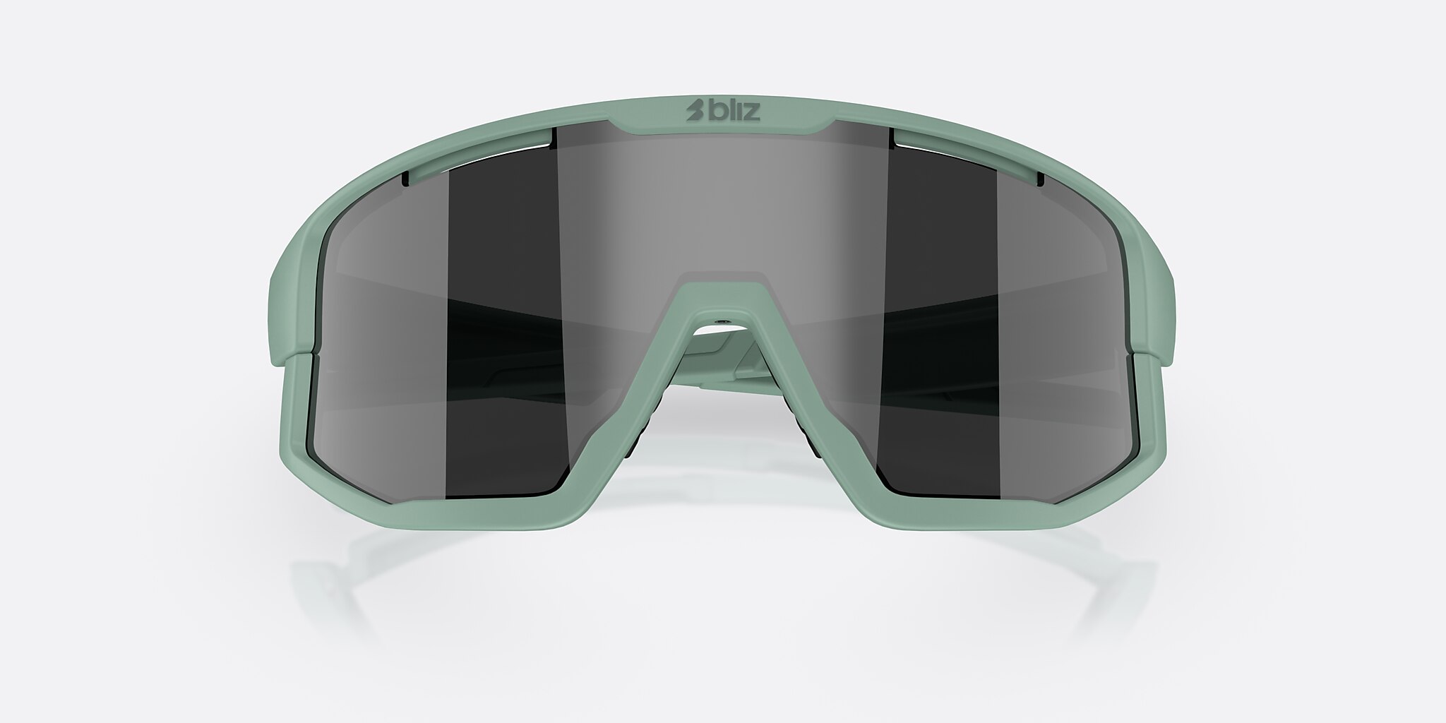 Sunglasses Bliz Fusion S (0-133) with Smoke Mirror Silver lens and Matte Green frame Image 5 of 7
