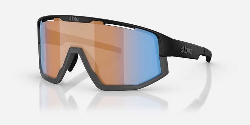 Sunglasses Bliz Fusion S (0-133) with Coral Orange Blue lens and Black frame Image 1 of 7