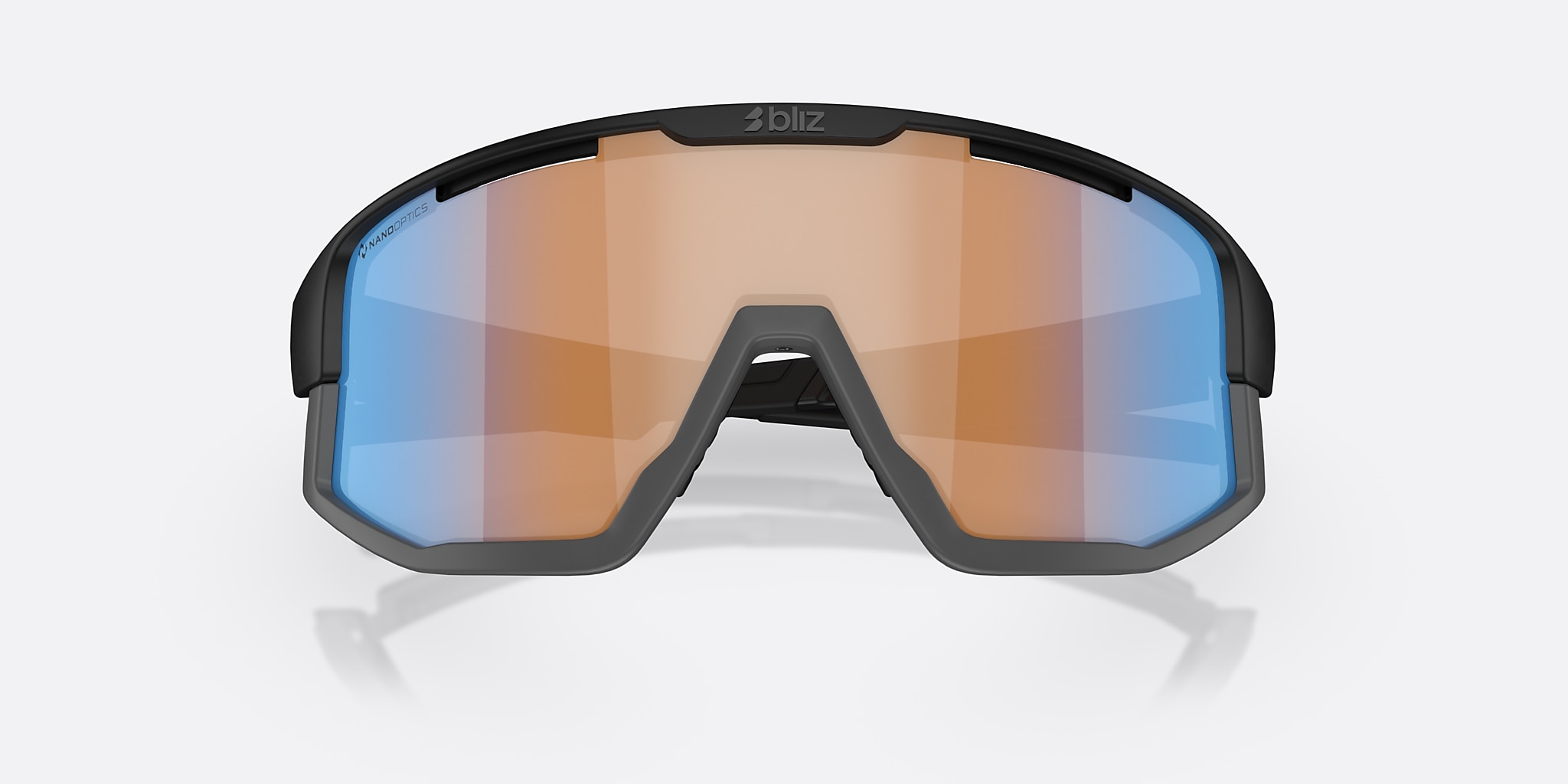 Sunglasses Bliz Fusion S (0-133) with Coral Orange Blue lens and Black frame Image 5 of 7