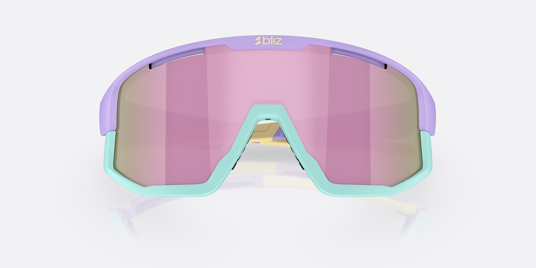 Sunglasses Bliz Fusion S (0-133) with Brown Pink lens and Pastel Purple/Yellow Logo frame Image 5 of 7