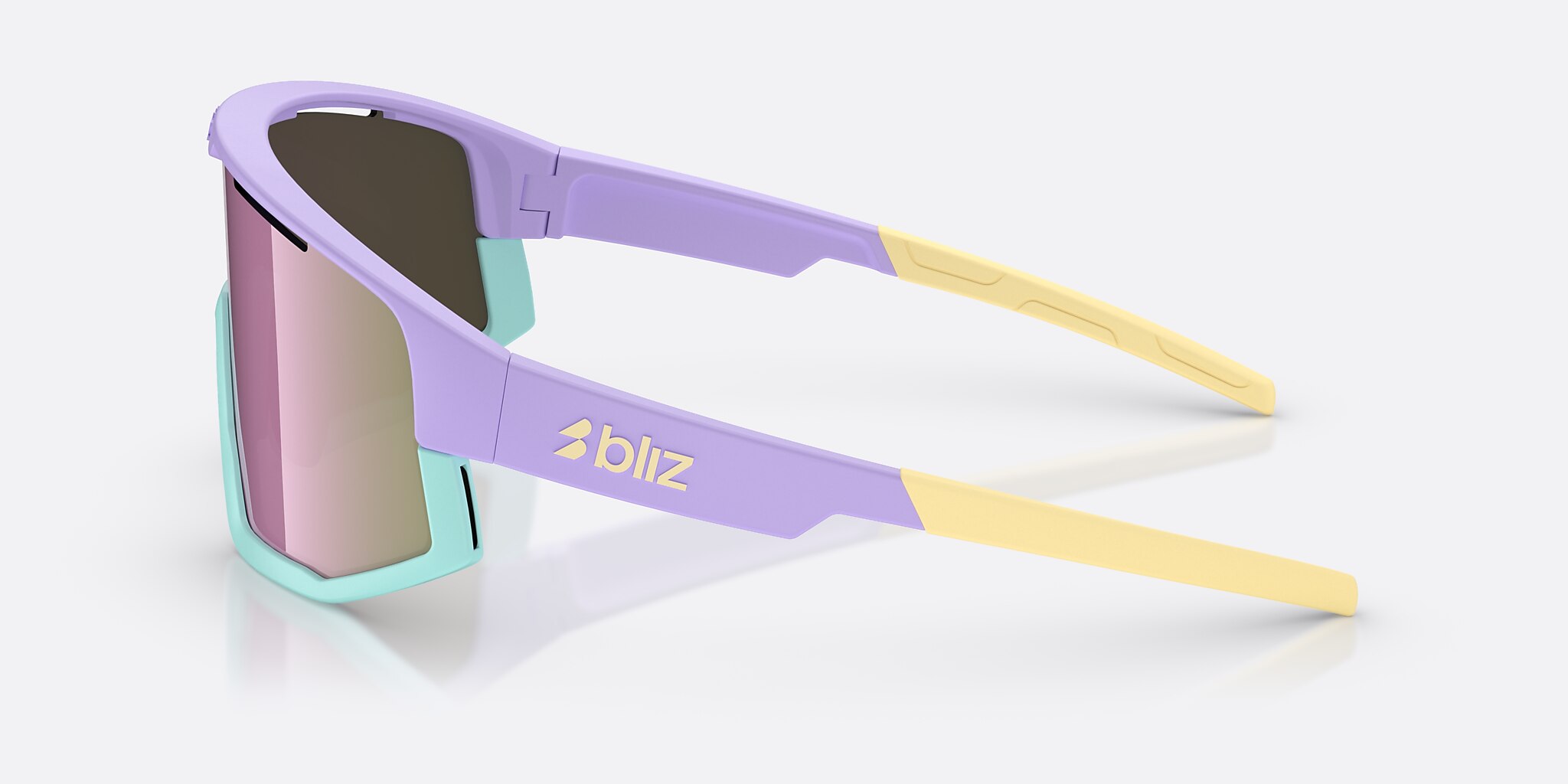Sunglasses Bliz Fusion S (0-133) with Brown Pink lens and Pastel Purple/Yellow Logo frame Image 3 of 7