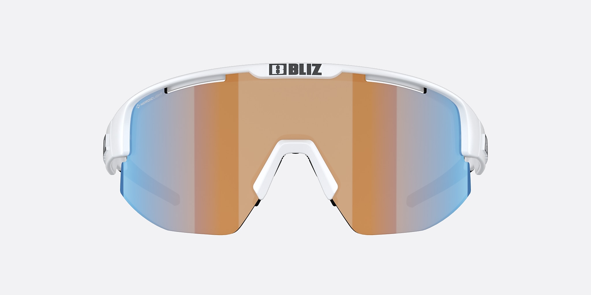 Sunglasses Bliz Matrix Small XXS (0-130) with Coral/Orange Mirror Blue lens and Matte White frame Image 2 of 5 Sunglasses Bliz Matrix Small XXS (0-130) with Coral/Orange Mirror Blue lens and Matte White frame Image 2 of 5