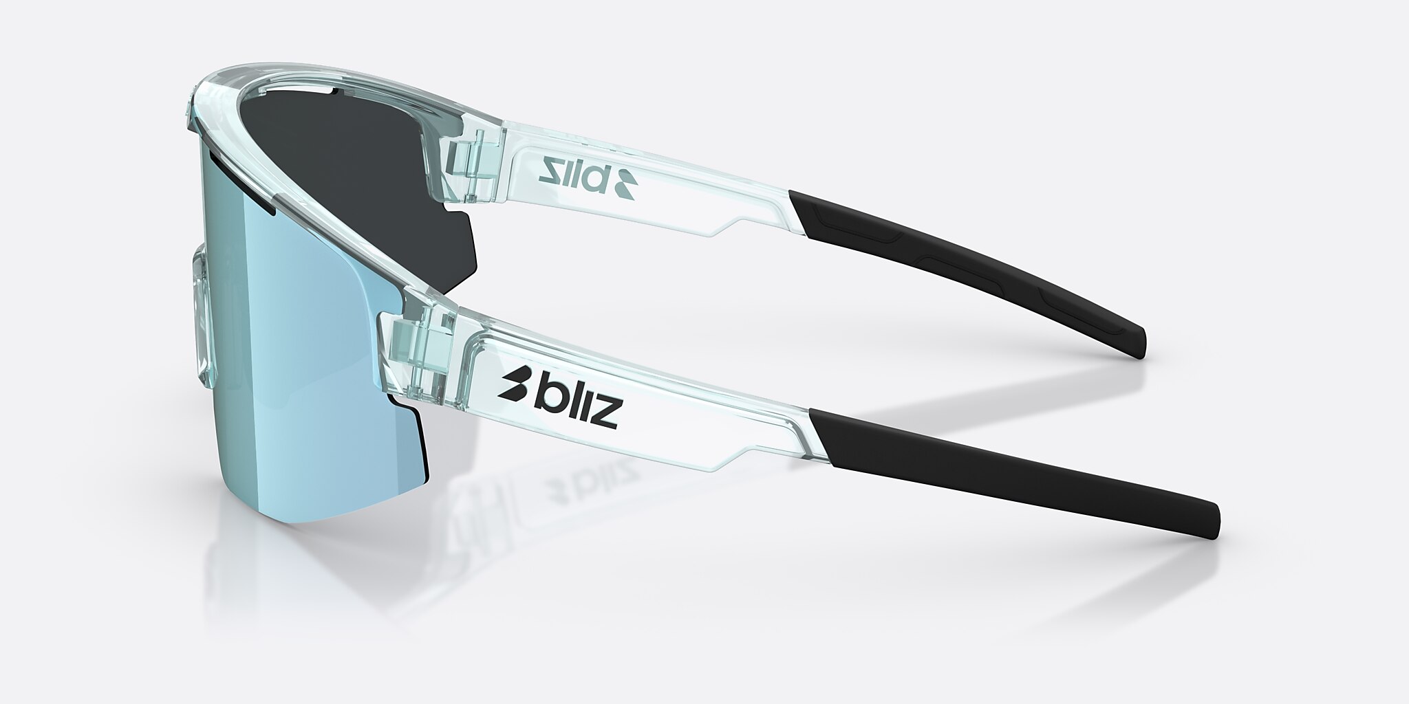 Sunglasses Bliz Matrix S (0-133) with Smoke Ice Blue lens and Transparent Ice Blue frame Image 3 of 6