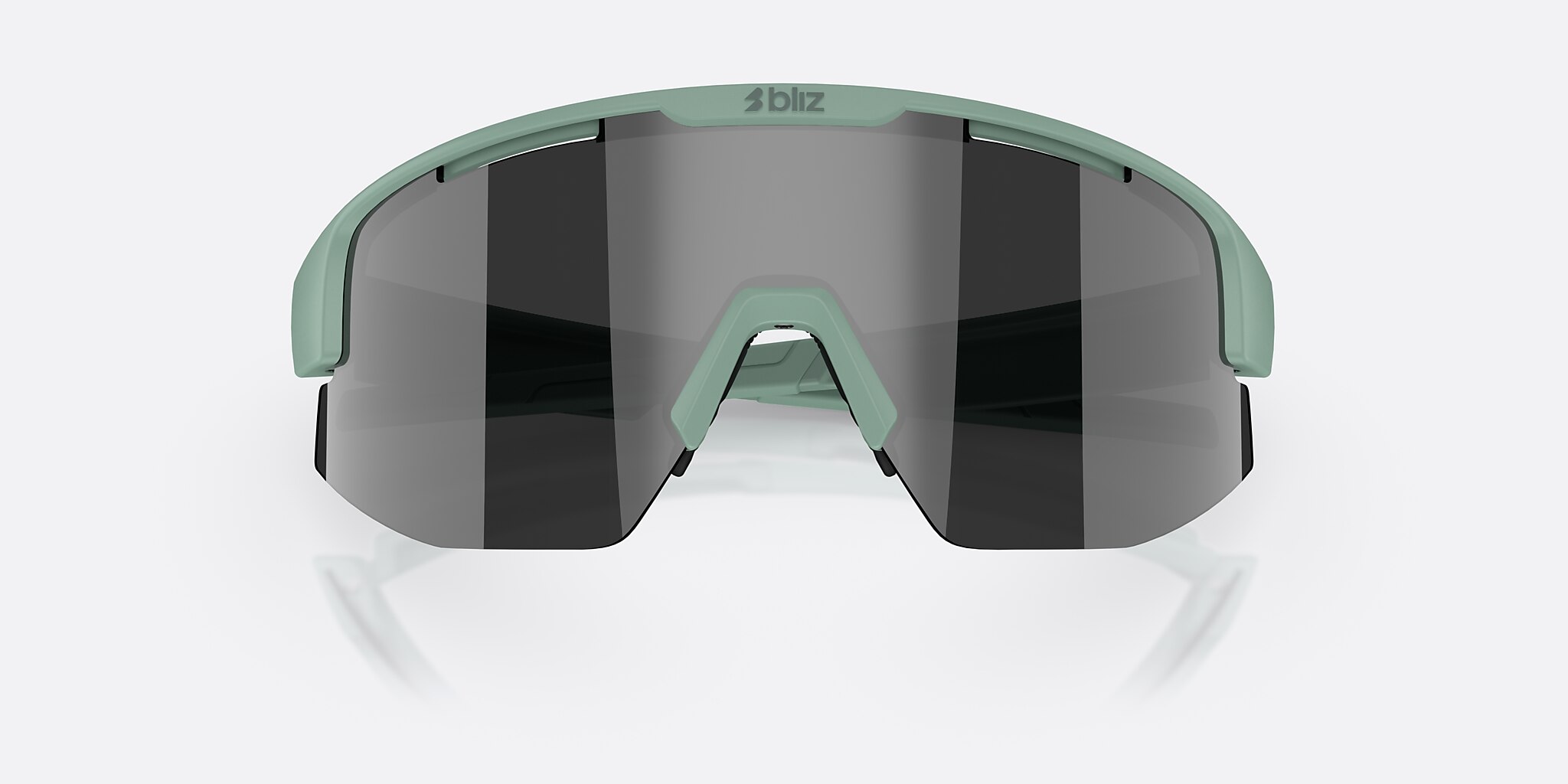 Sunglasses Bliz Matrix S (0-133) with Smoke Mirror Silver lens and Matte Green frame Image 5 of 6