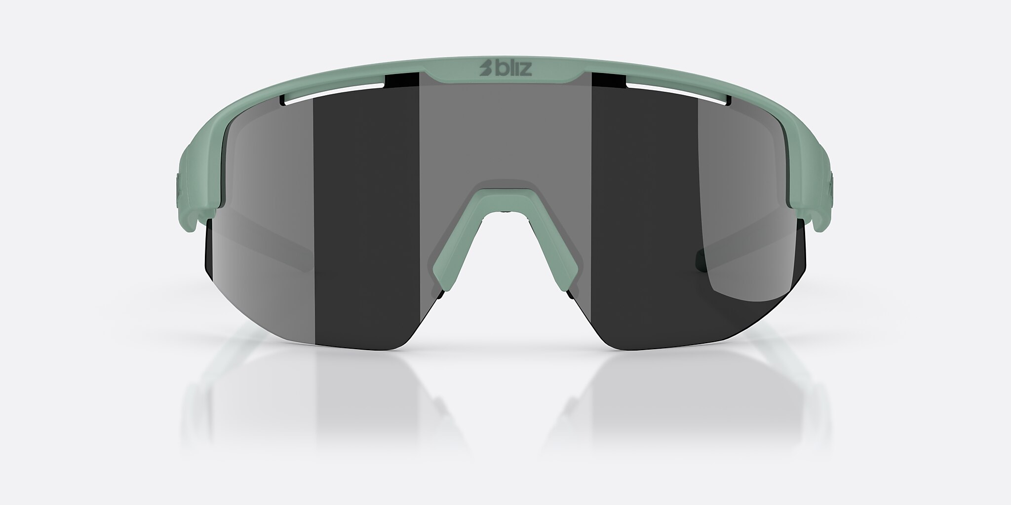 Sunglasses Bliz Matrix S (0-133) with Smoke Mirror Silver lens and Matte Green frame Image 2 of 6