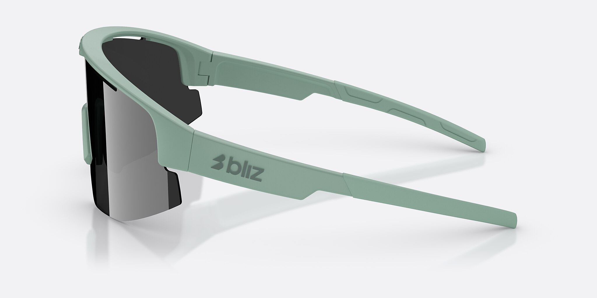 Sunglasses Bliz Matrix S (0-133) with Smoke Mirror Silver lens and Matte Green frame Image 3 of 6
