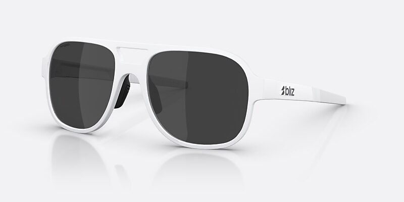 Sunglasses Bliz A006 XL (57-18) with Smoke lens and Matte White frame Image 1 of 6