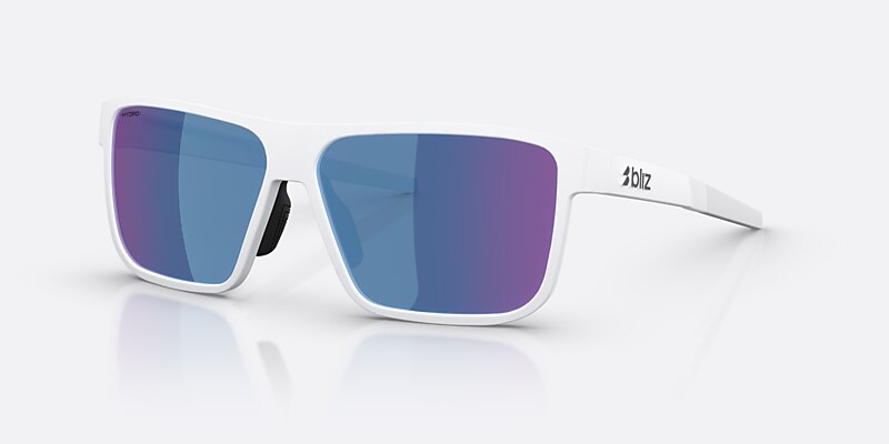 Sunglasses Bliz A008 L (61-12) with Smoke/Blue Multicolor lens and Matte White frame Image 1 of 7