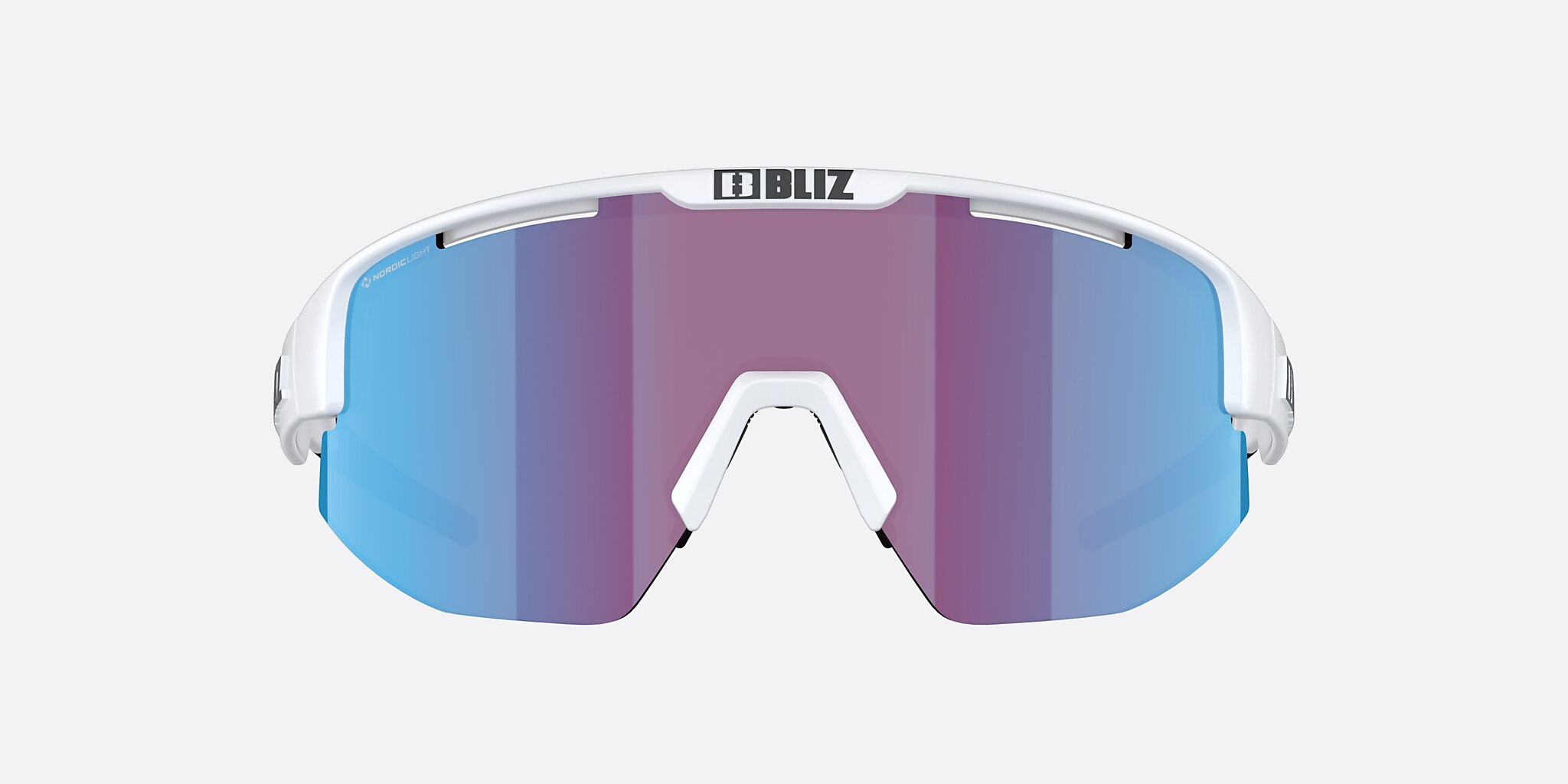 Sunglasses Bliz Matrix Small XXS (0-130) with Rose/Violet Mirror Blue lens and Matte White frame Image 2 of 6