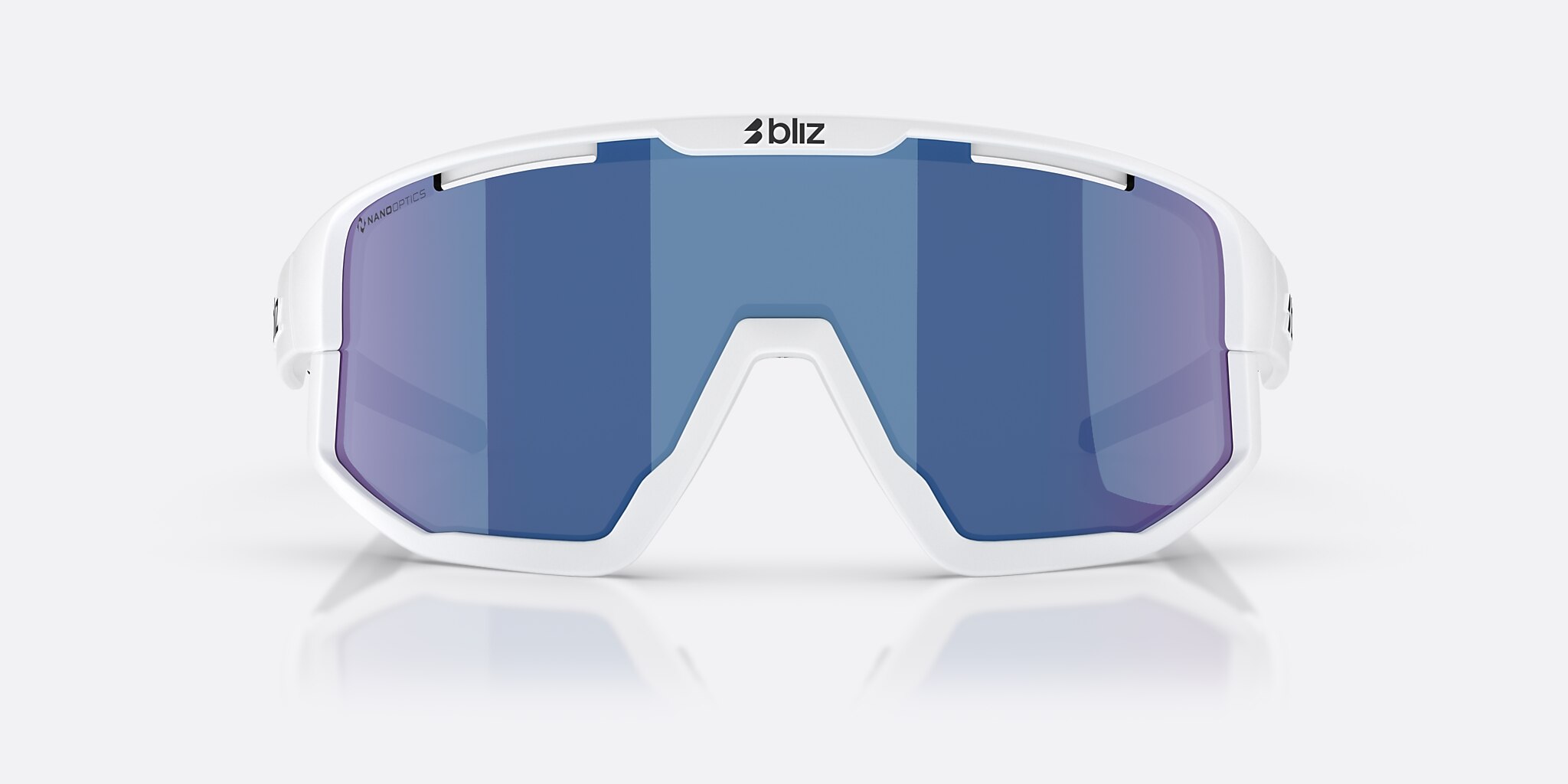 Sunglasses Bliz Fusion S (0-133) with Brown Blue lens and White frame Image 2 of 7