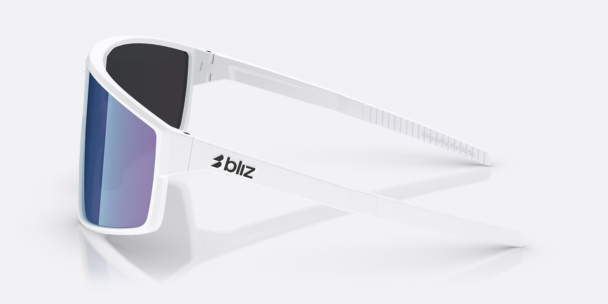 Sunglasses Bliz P002 XL (72-09) with Smoke/Blue Multicolor lens and Matte White frame Image 3 of 6