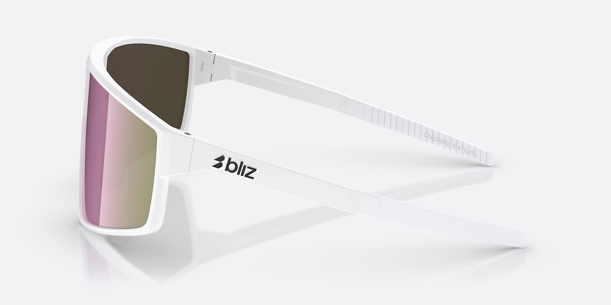 Sunglasses Bliz P002 L (69-09) with Brown Pink lens and Matte White frame Image 3 of 6