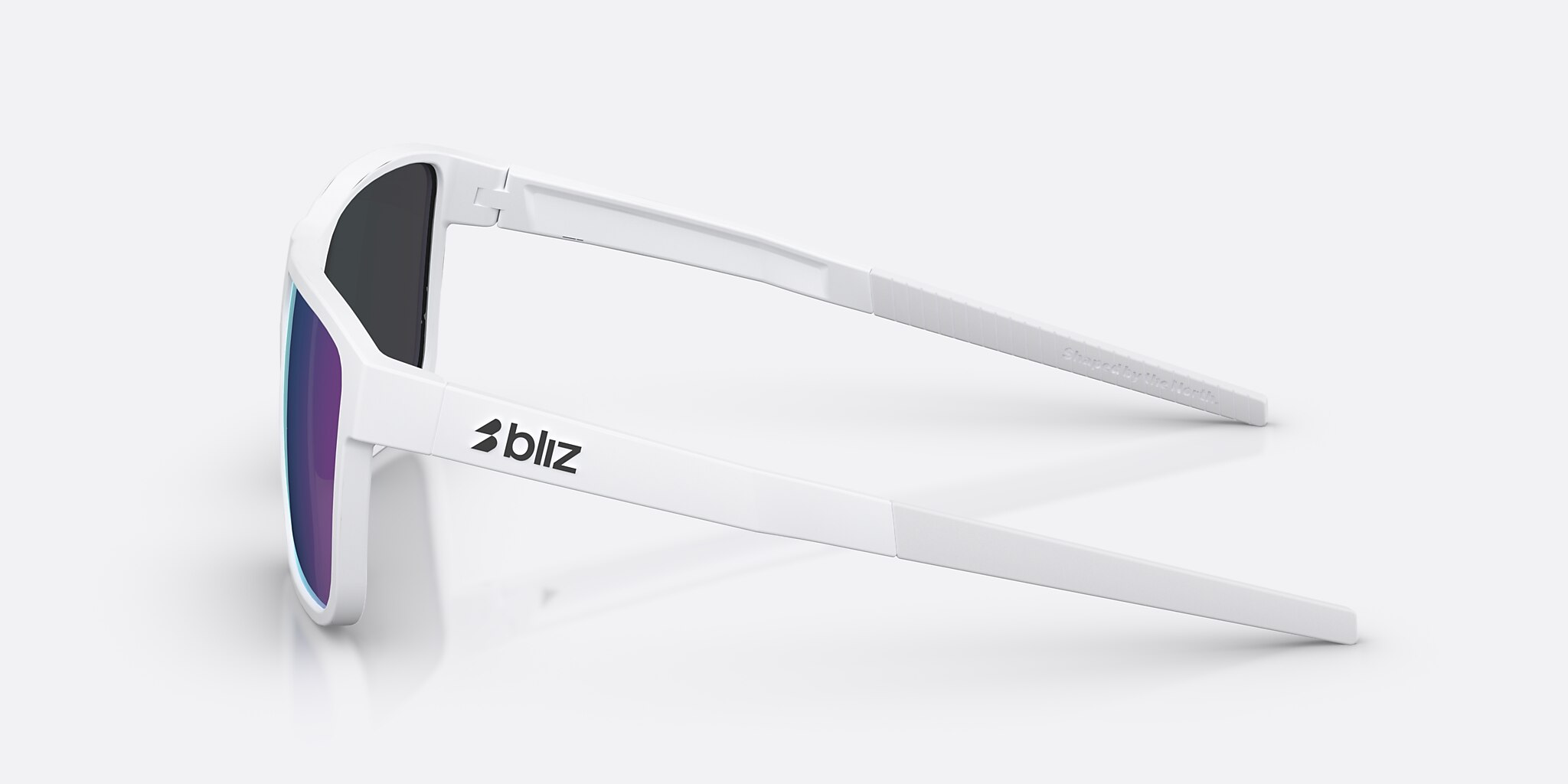 Sunglasses Bliz A008 L (61-12) with Smoke/Blue Multicolor lens and Matte White frame Image 3 of 7