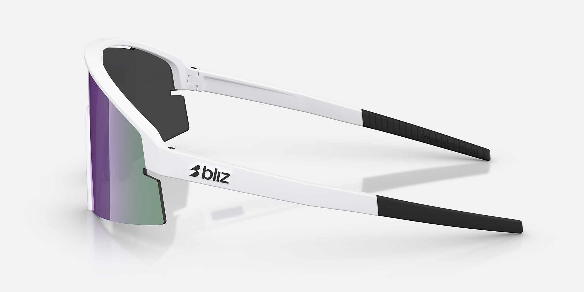 Sunglasses Bliz P006 L (0-136) with Smoke/Purple Mirror lens and Matte White frame Image 3 of 7